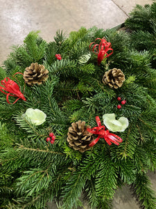 Real Christmas Wreath (Made From Fir Branches To Decorate Yourself) 45cm Dia (Free UK Shipping)